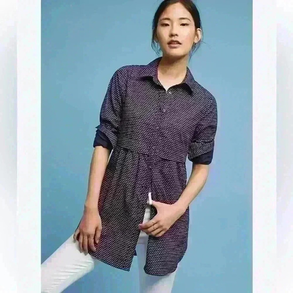 Anthropologie / Maeve Aled long sleeve button down women’s xs dress shirt - Picture 3 of 3